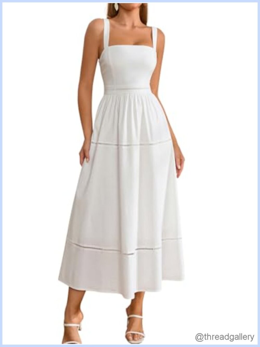 Corset Midi Flowy Bridal Shower Summer Wedding Guest Dress